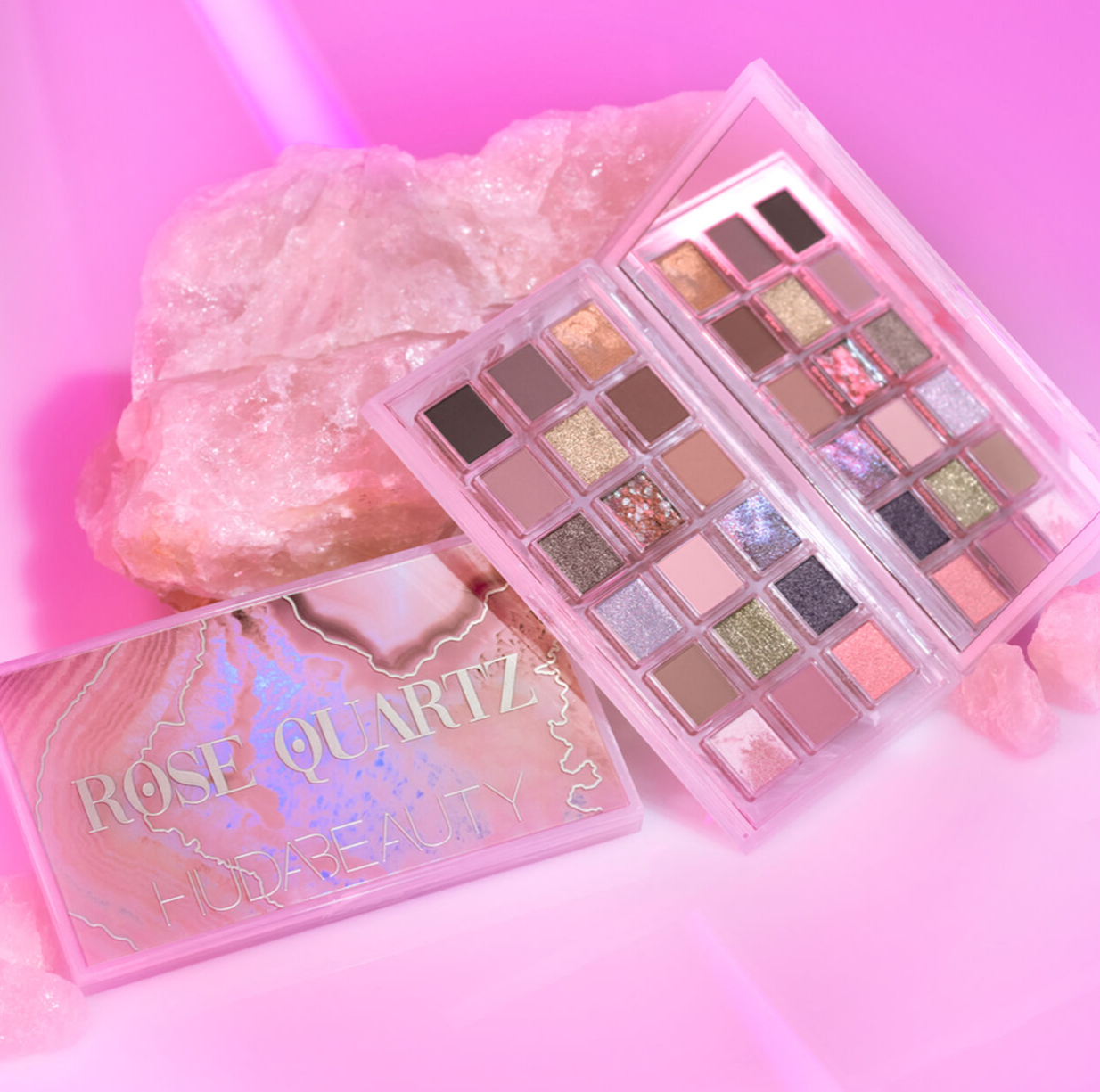 Huda Beauty Rose Quartz Eyeshadow Palette - Swatches | Authentic in Egypt