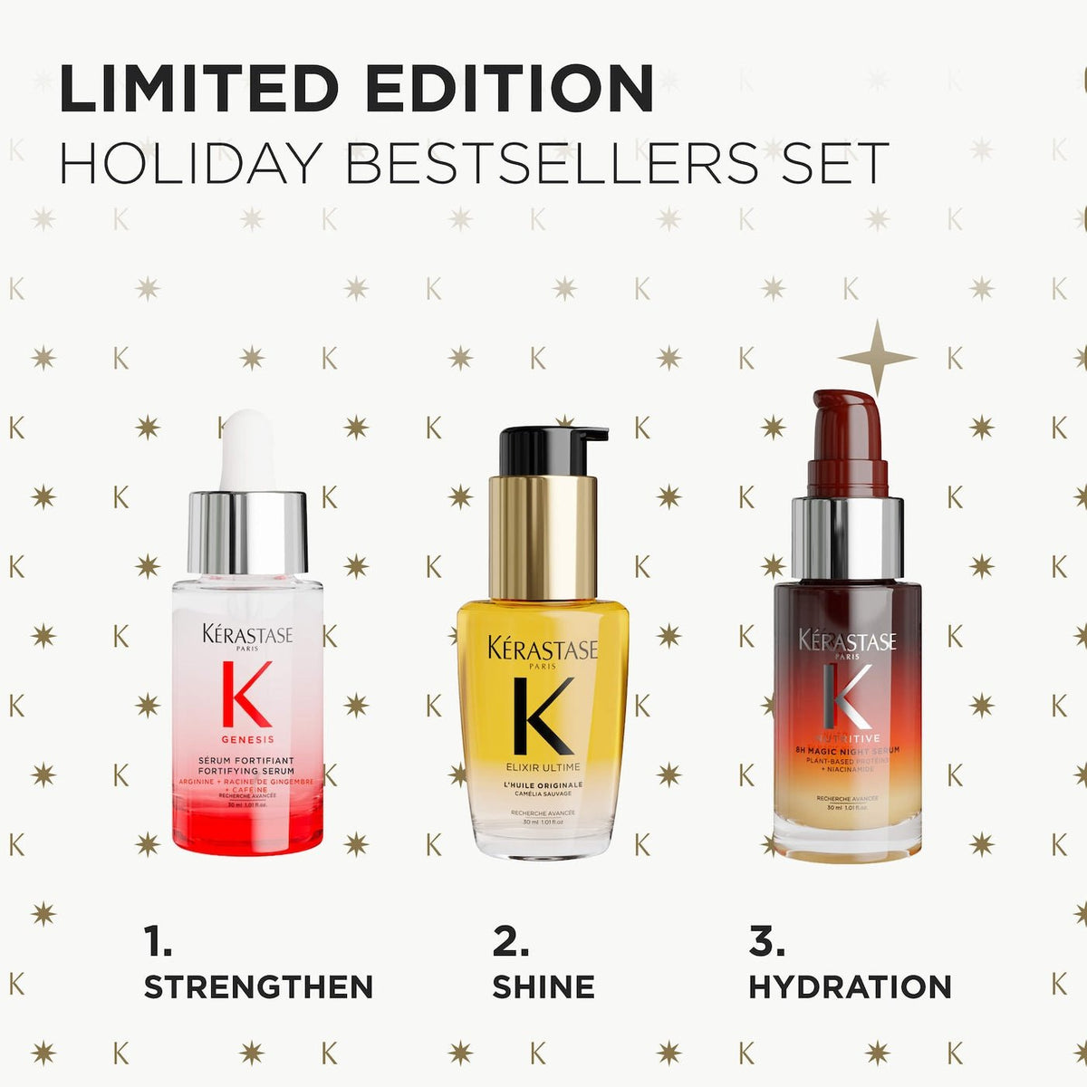 Kérastase Mini Genesis, Elixir Ultime & 8H Magic Bestsellers Hair Gift Set l Original - The Beauty Code