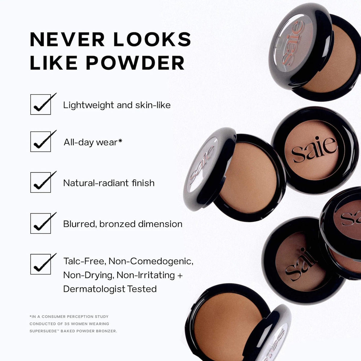 Saie SuperSuede™ Radiant Talc-Free Baked Powder Bronzer Full - 8 g Original - The Beauty Code