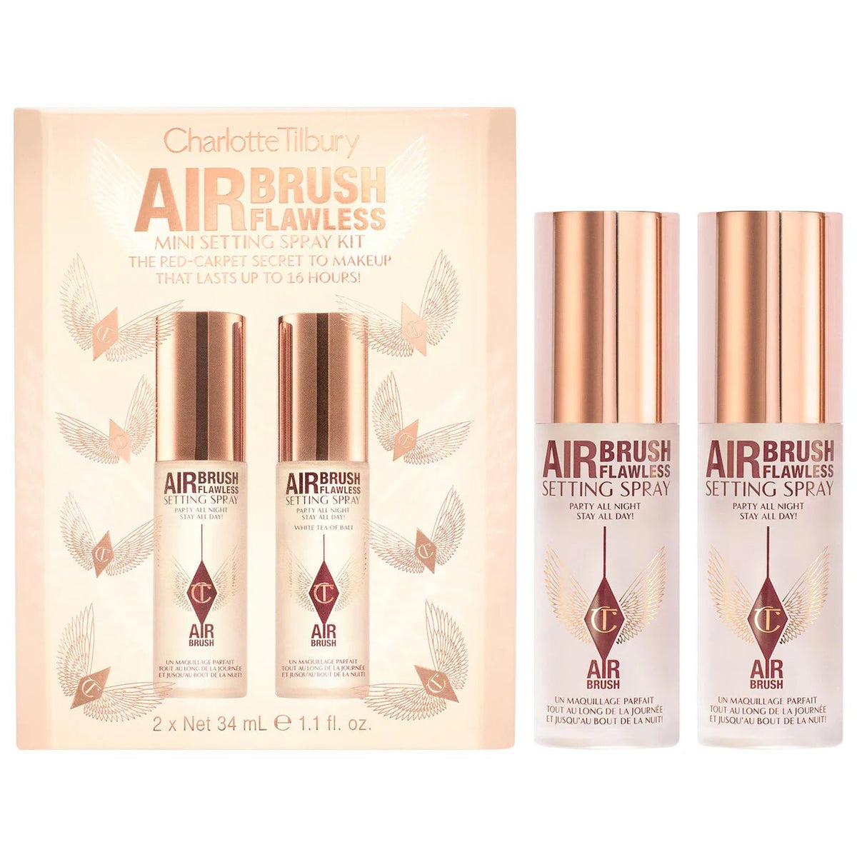 Charlotte Tilbury Mini Airbrush Flawless Setting Spray Duo Gift Set Original - The Beauty Code