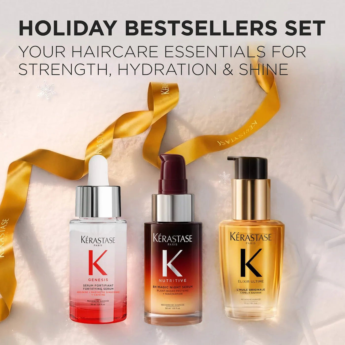 Kérastase  Mini Genesis, Elixir Ultime & 8H Magic Bestsellers Hair Gift Set l Original - The Beauty Code