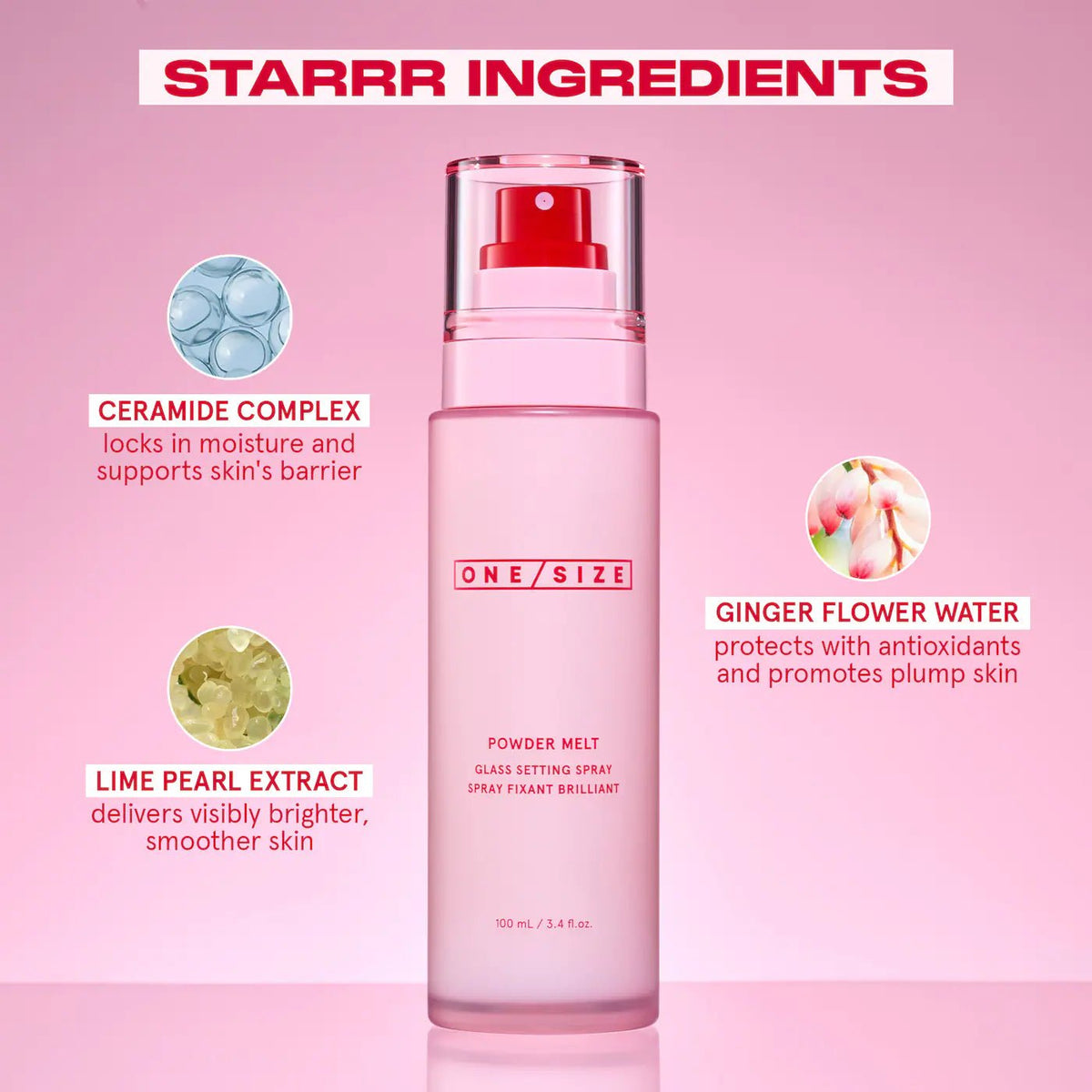ONE/SIZE Powder Melt Glass Setting Spray Full - 100 ml Original - The Beauty Code