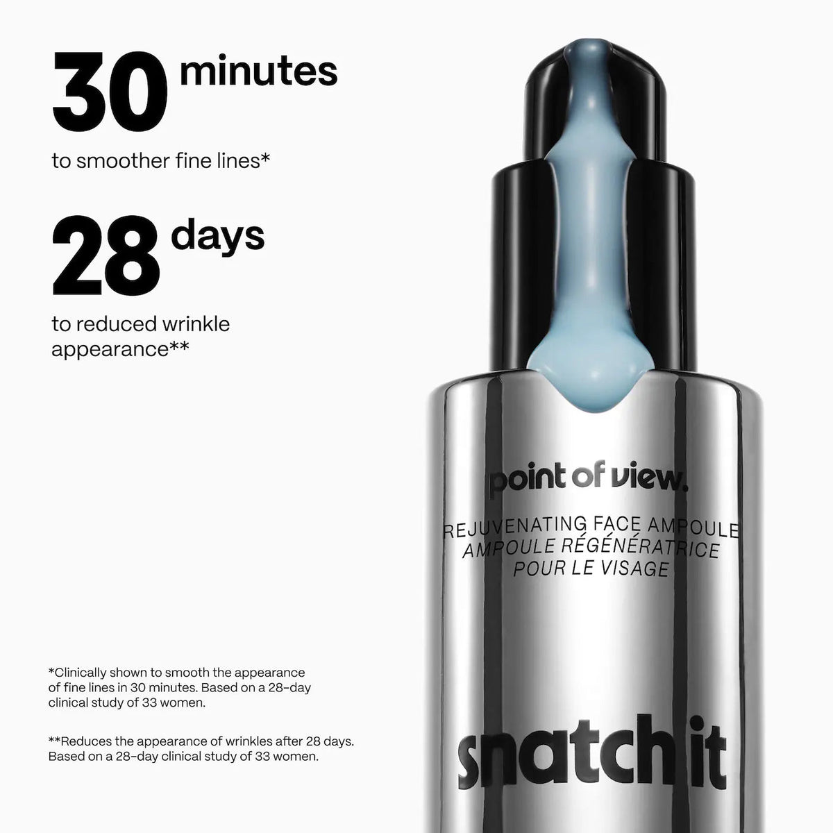 point of view snatch it face ampoule serum with pdrn and peptides Full - 30 ml Original - The Beauty Code