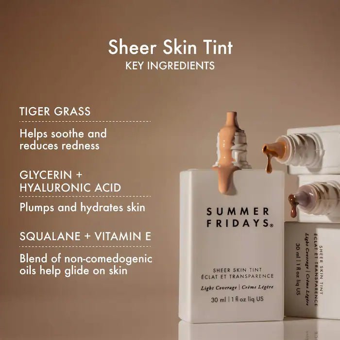 Summer Fridays Sheer Skin Tint with Hyaluronic Acid + Squalane Original - The Beauty Code